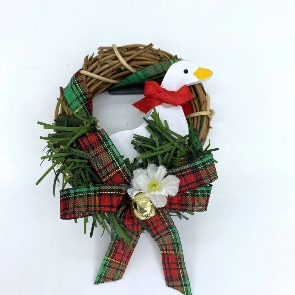 Christmas Decor Lot Primitive Farmhouse Wood Fabric Wreath Reindeer Set 6 Rustic